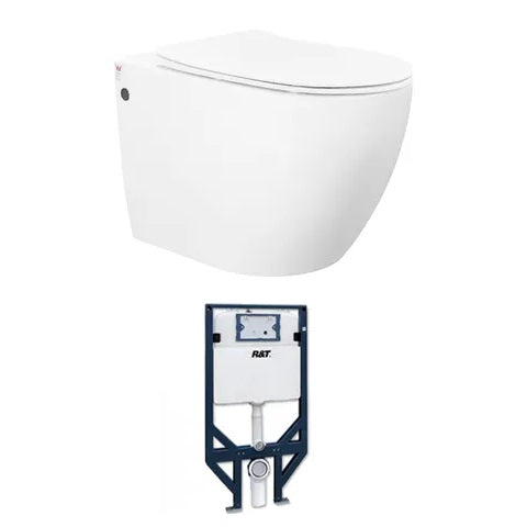 Voghera Rimless Wall Hung Pan | R&T INWALL Cistern Set - Hera Bathware