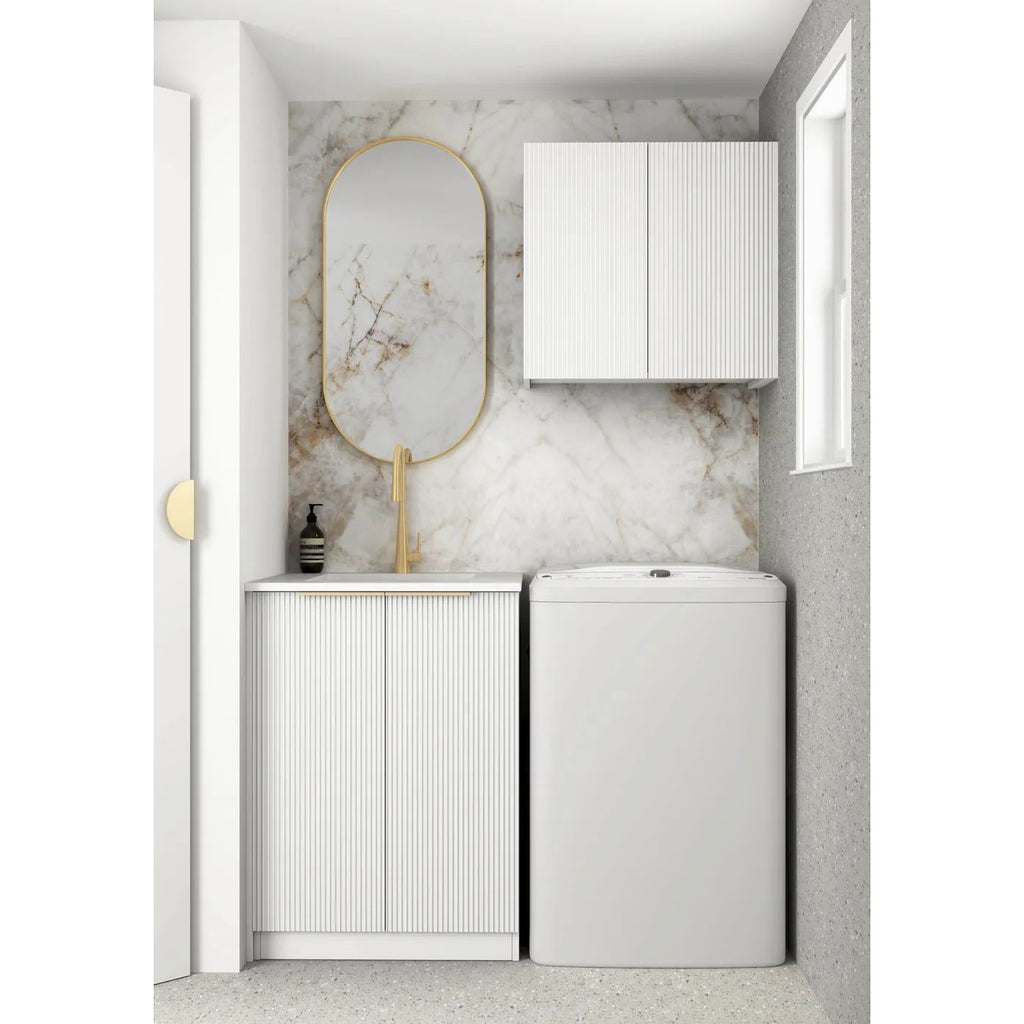 Bondi Matte White Fluted Laundry Cabinet - Hera Bathware