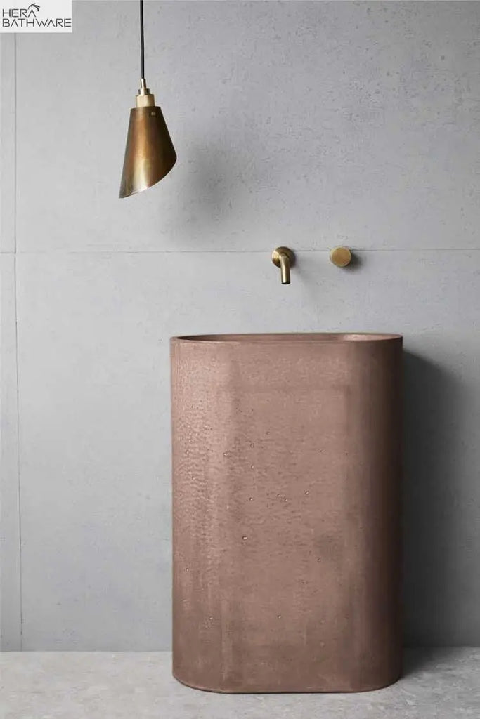 nood co. Molli Freestanding Basin (formerly Tropez) (Blush Pink) | Hera Bathware
