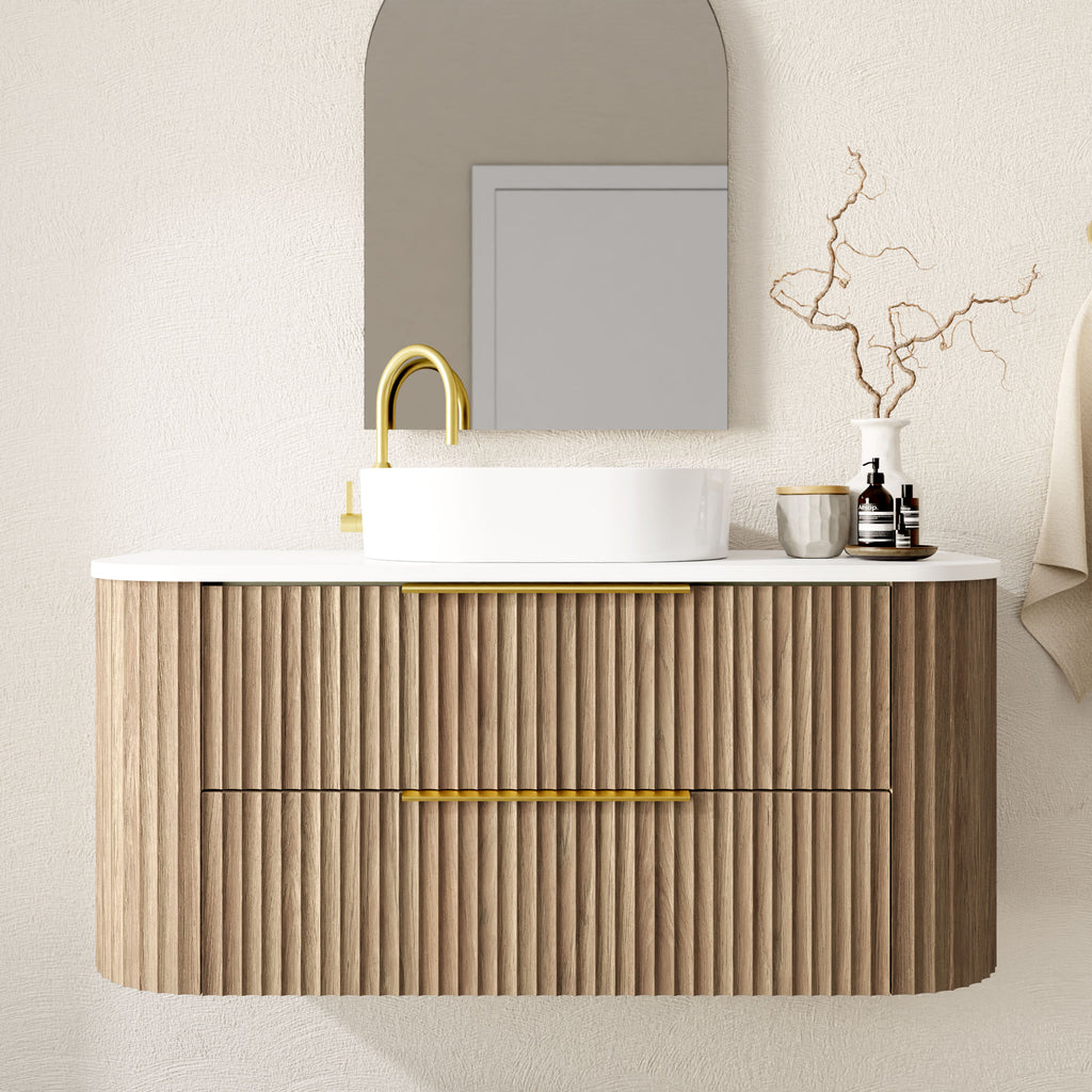 2 Drawers | The Shore Bathroom Wall Hung Vanity 750/900/1200/1500/1800mm - Hera Bathware