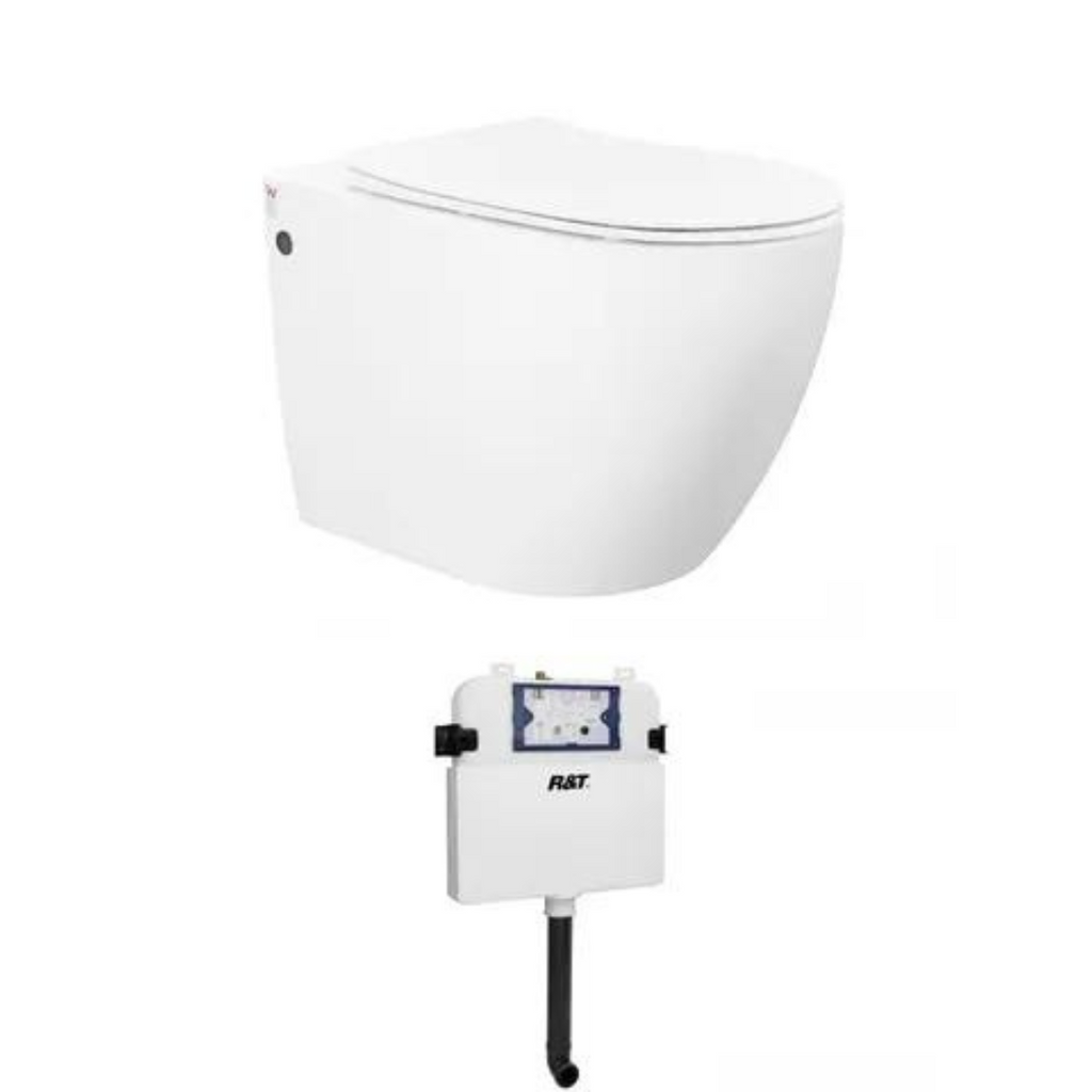 VOGHERA Gloss White in wall Toilet with R&T Cistern - Hera Bathware