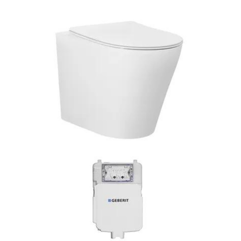 ALZANO Matte White in wall Toilet With Geberit Cistern - Hera Bathware