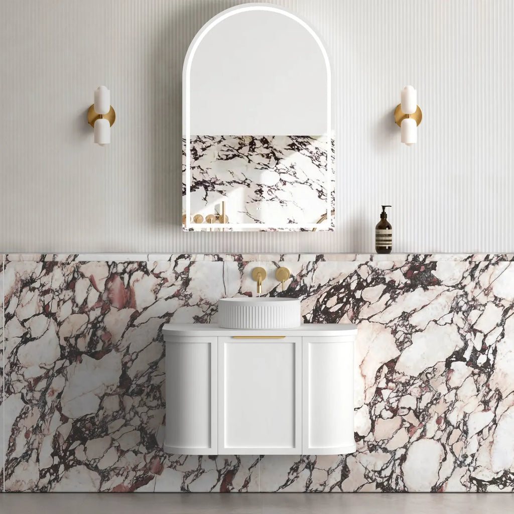 HAMPSHIRE 750mm Satin White Wall Hung Vanity - Hera Bathware
