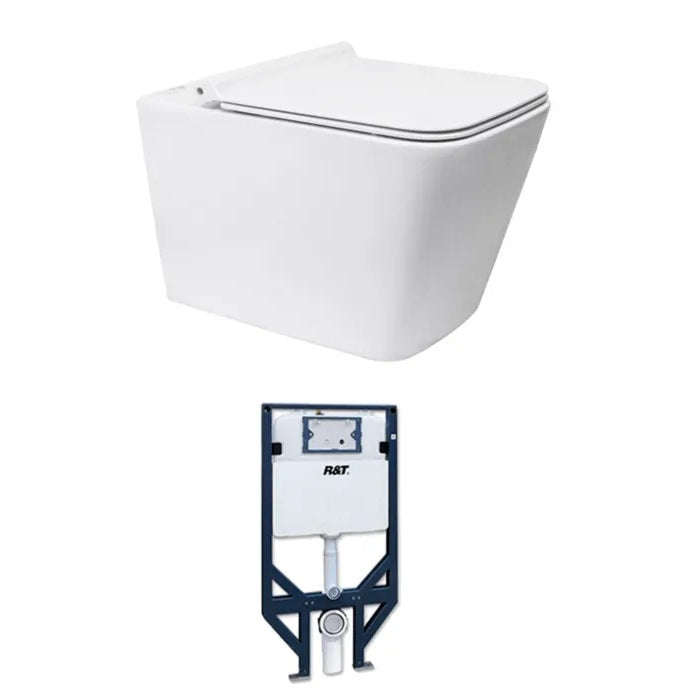 X-Cube Wall Hung Rimless Pan | R&T INWALL Cistern Set - Hera Bathware