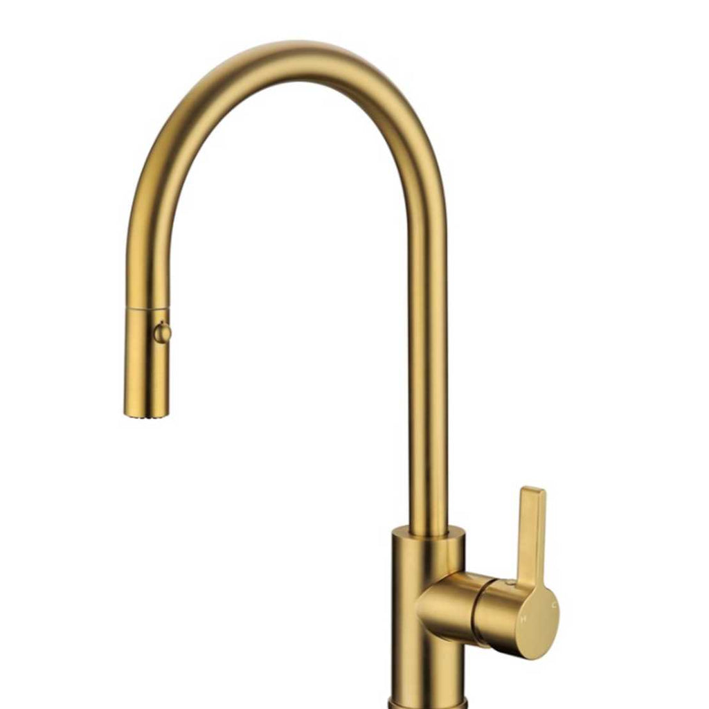 Hera Bathware LUCI Pull-Out Sink Mixer with Vegie spray function - Brushed Gold 323.19 at Hera Bathware