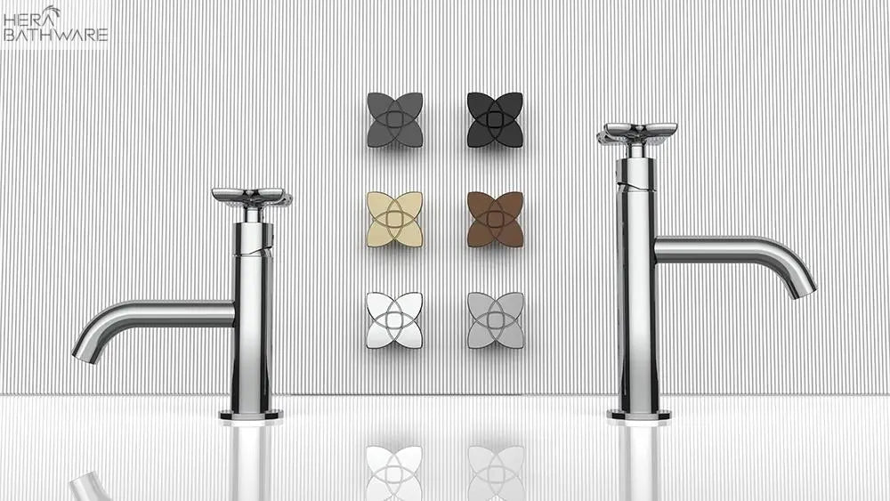 Sleek-and-Modern-Faucets-with-Unique-Valve-Handles-Bathroom-Design-Highlights Hera Bathware