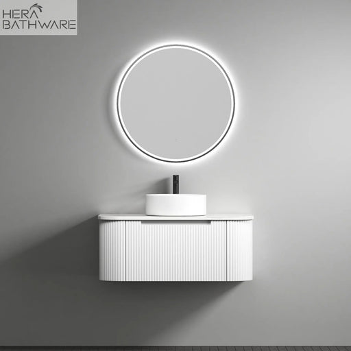 Curved Edge Wall Hung Vanity - Hera Bathware