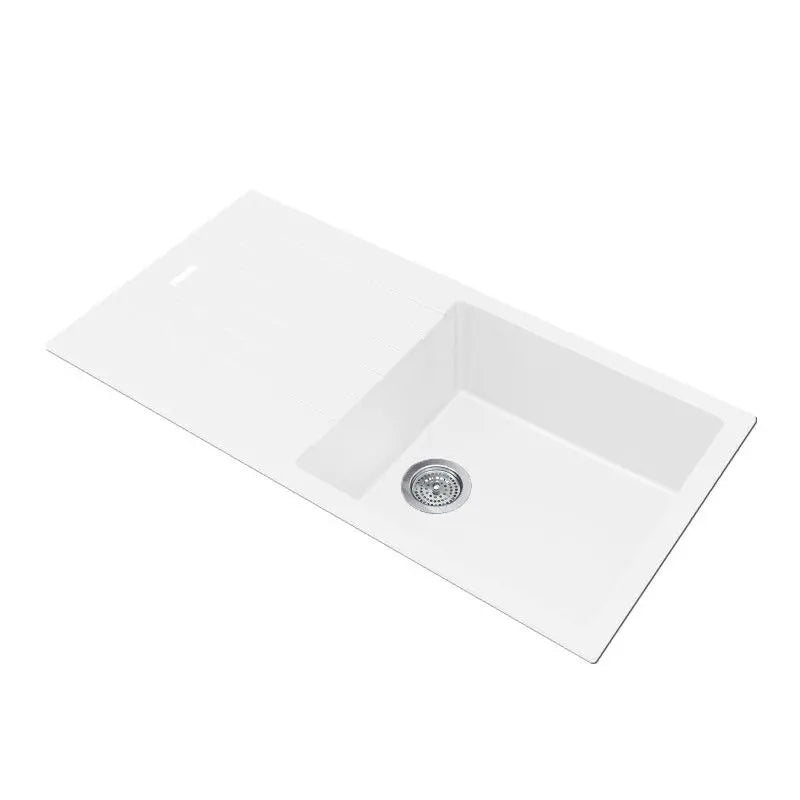 1000mm Granite stone kitchen sink with drainboard Top/Undermount - Hera BathwareWhite Granite Quartz Stone