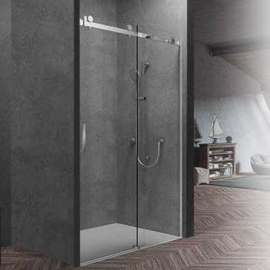 10mm Glass Sliding Shower Screen with Brushed Gold Hardware - Hera Bathware1000 - 1050mm