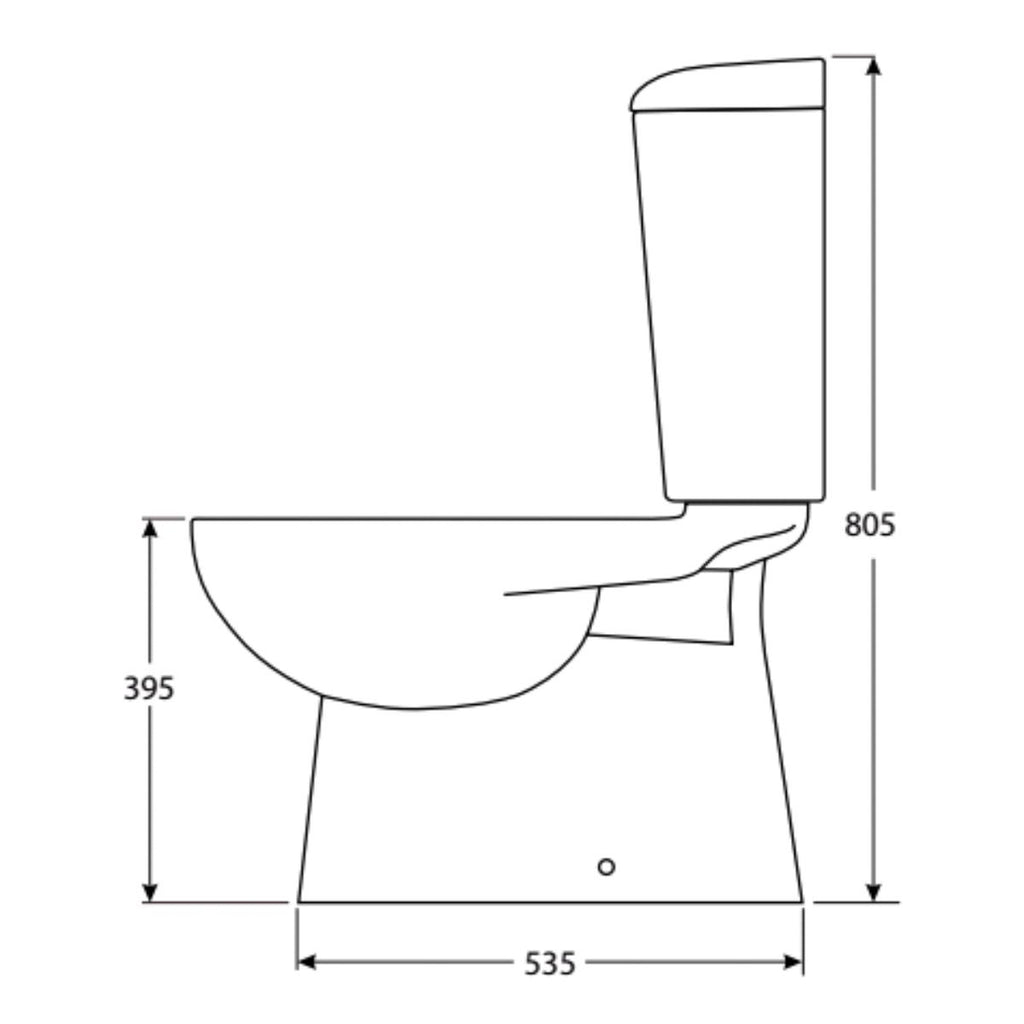 Cob & Pen Vogue Casey Rimless Nano Close Coupled Toilet Suite - P Trap | Hera Bathware