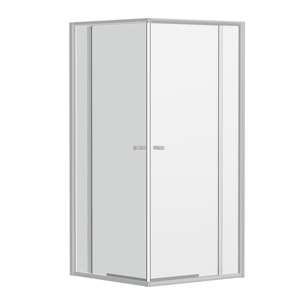 1950mm Semi - Frameless Corner Entry Sliding Screen - Chrome | Convex - Hera Bathware760mm760mm