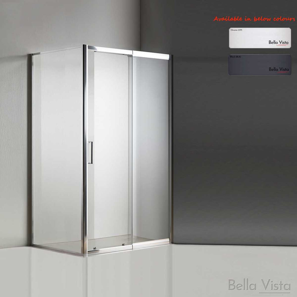 1950mm Semi - Frameless Sliding Screen - Chrome - Hera Bathware1100 - 1200mmChrome