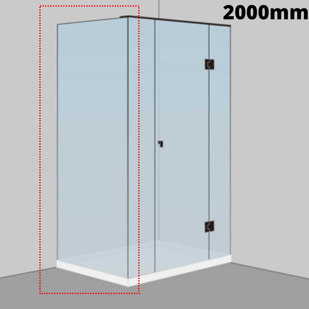 Hera Bathware 2000mm Fully Frameless Shower Screen System Return Panel (A, B&C) 211.50 at Hera Bathware