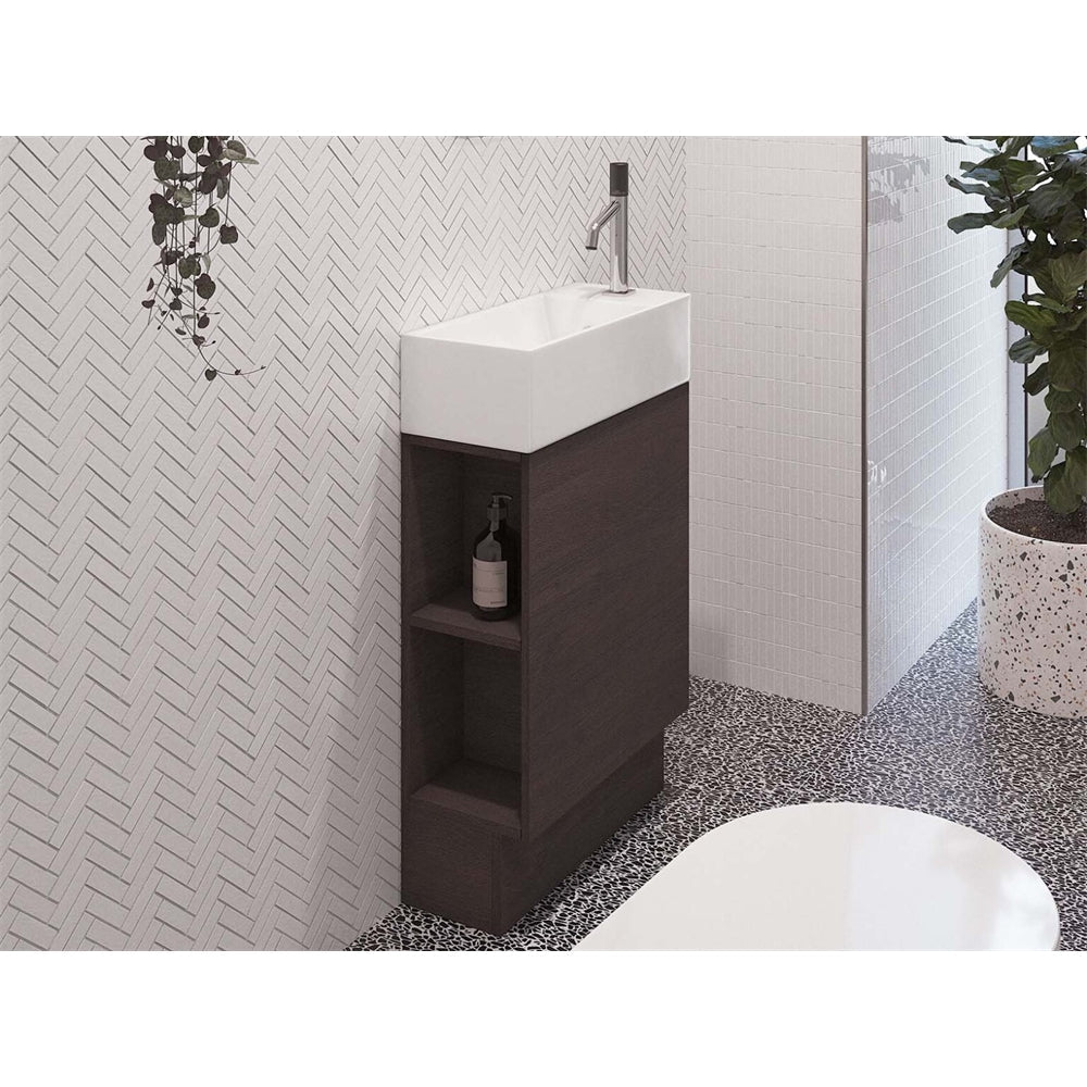 240mm Depth | Lottie Vanity Collection 480mm - Hera Bathware140mm integrated top | Left Hand BowlFreestanding