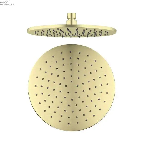 Nero 250MM Round Shower Head - Brushed Gold  at Hera Bathware