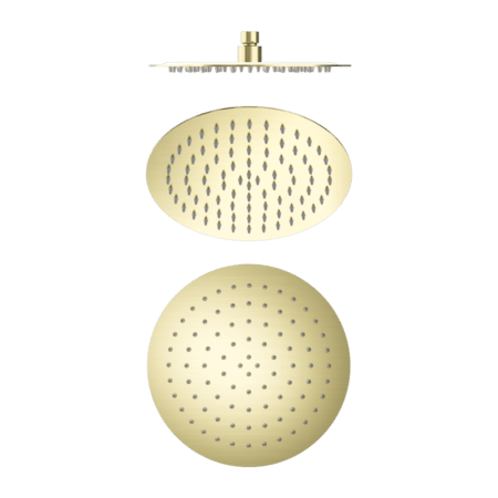 250mm Round Stainless Steel Shower Head - Hera BathwareBrushed Gold