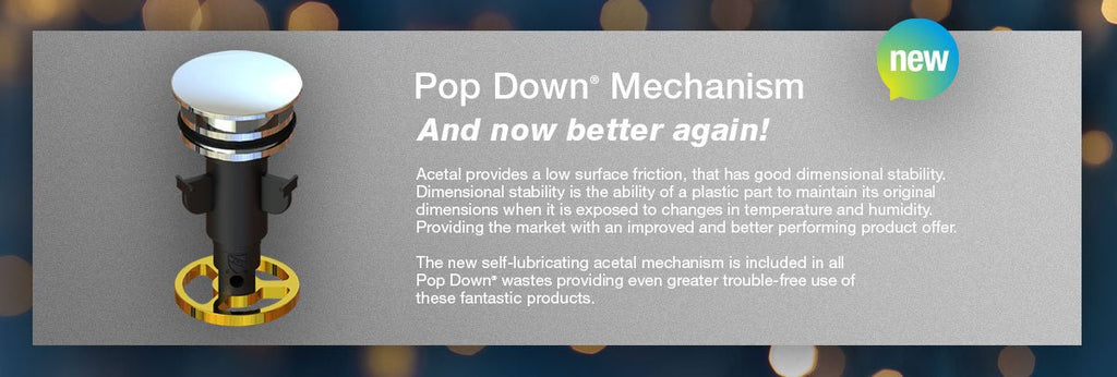 40mm Bath Pop Down Waste with Over Flow 21812 | Art Australia - Hera BathwareChrome