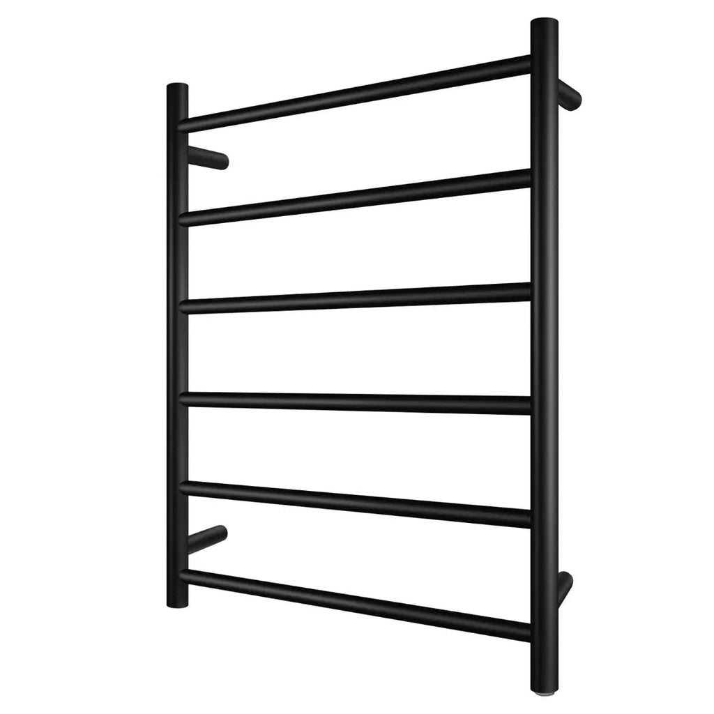 620x600x120mm Round Matte Black Electric Heated Towel Rack 6 Bars - Hera BathwareMatte Black