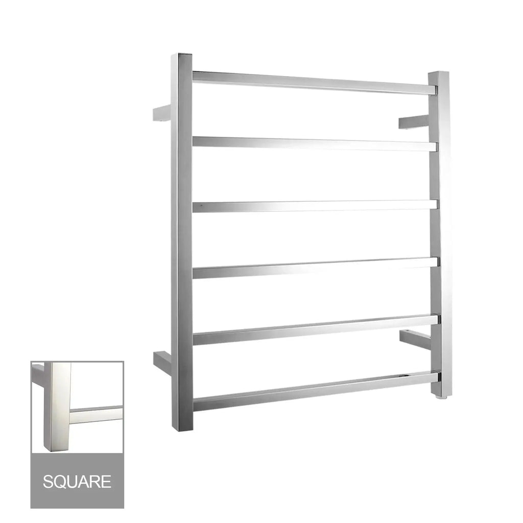 Aquaperla 674x620x120mm Square Chrome Electric Heated Towel Rack 6 Bars 359.00 at Hera Bathware