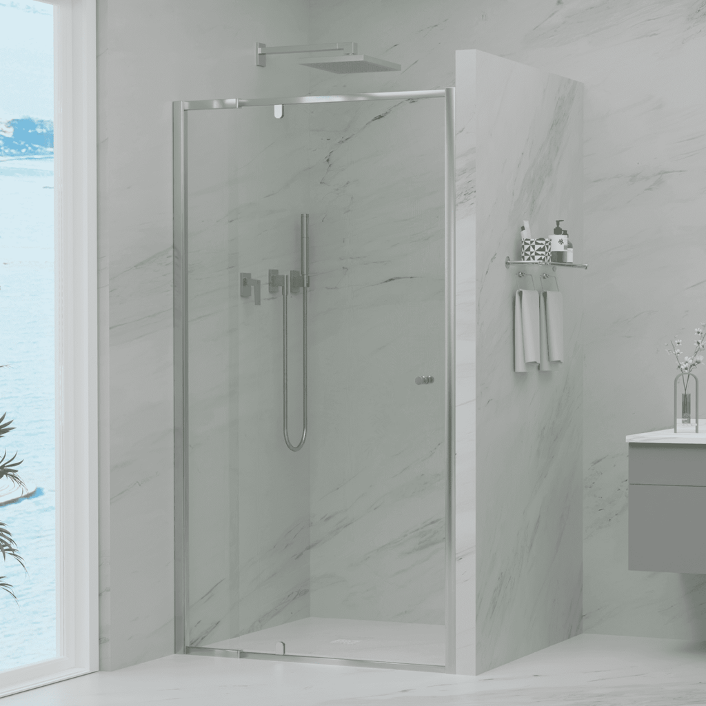 6mm Semi - Frameless Pivot Screen Chrome | Convex - Hera Bathware740 - 820mm