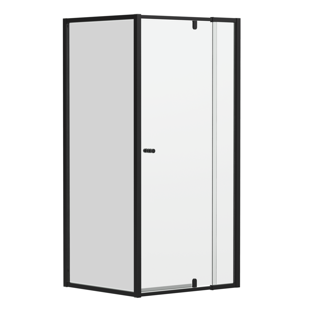6mm Semi - Frameless Pivot Screens Matte Black | Convex - Hera Bathware740 - 820mm
