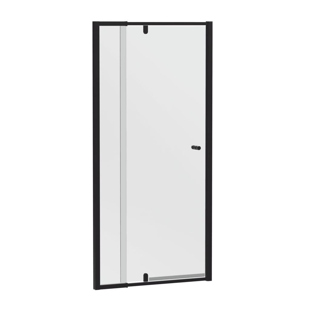 6mm Semi - Frameless Pivot Screens Matte Black | Convex - Hera Bathware820 - 900mm