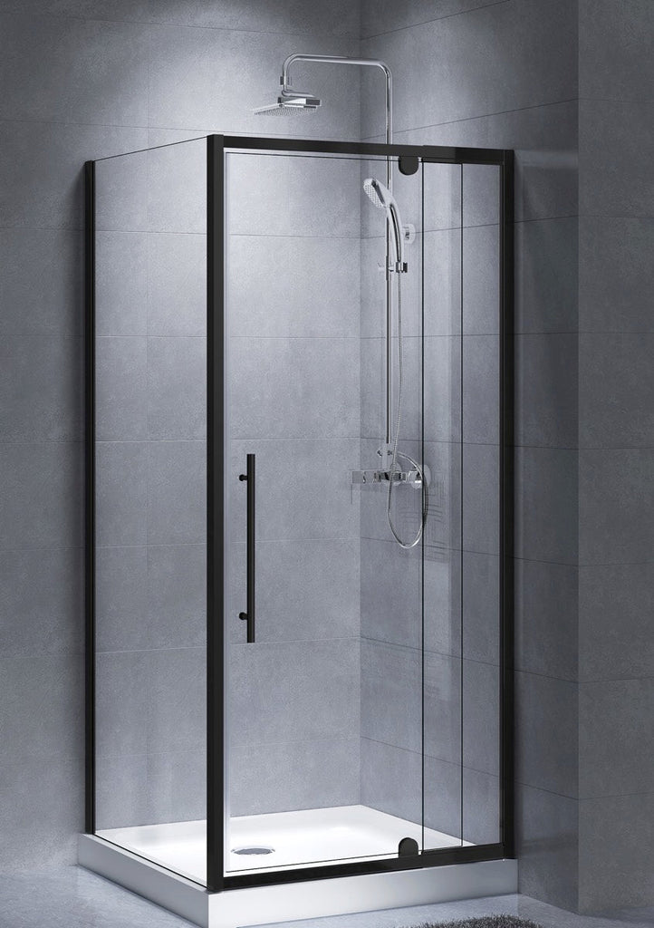 6mm Semi - Frameless Shower Screen Matte Black | Polymore - Hera Bathware900x900