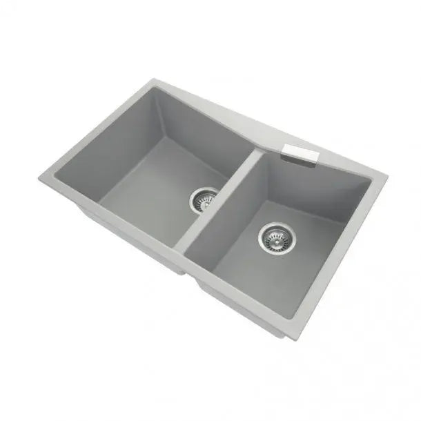 Hera Bathware 800mm Double Bowl Granite Kitchen Sink Top/Flush Mount 903.70 at Hera Bathware