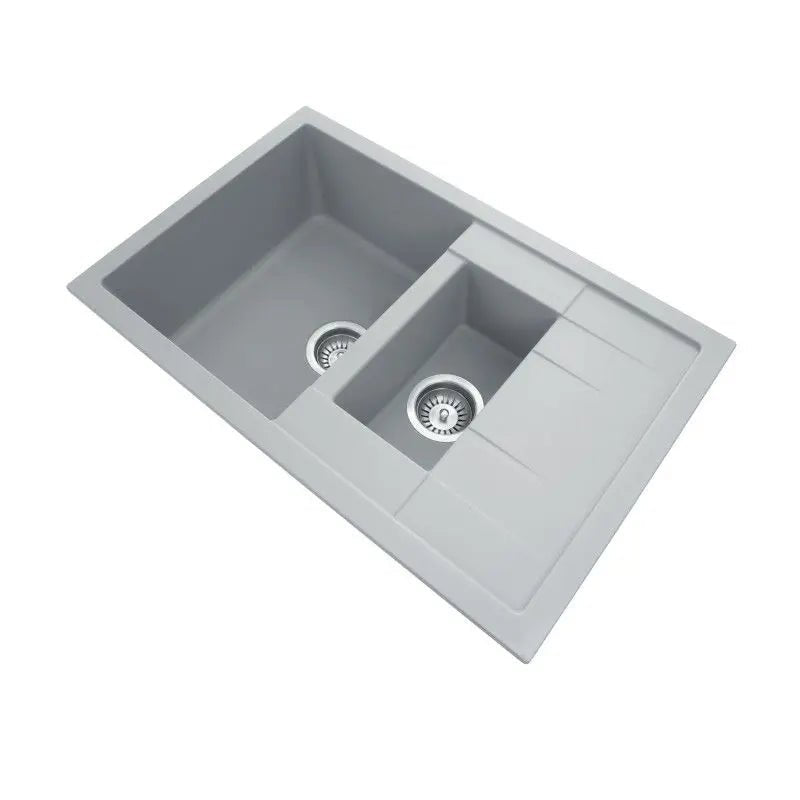 824mm 1 and 1/4 Bowl Drainer Granite Kitchen Sink Top/Flush/Under Mount - Hera BathwareConcrete Granite Quartz Stone