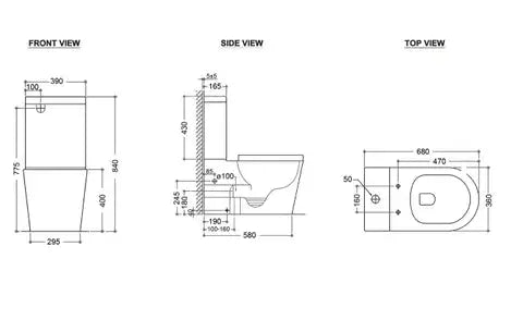 Inspire Bathware ALZANO RIMLESS TOILET SUITE - R&T Cistern | Hera Bathware