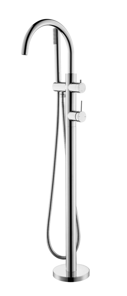 Mica Freestanding Bath Mixer with Hand Shower - Hera Bathware