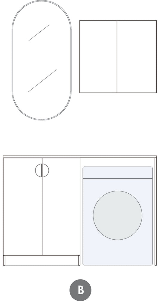 Otti Marlo Black Laundry Kit 1305*600*2100mm | Hera Bathware