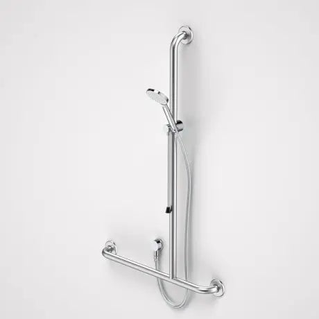 Caroma CARE SUPPORT ACCESSIBLE SHOWER SET WITH INVERTED T RAIL 724.01 at Hera Bathware