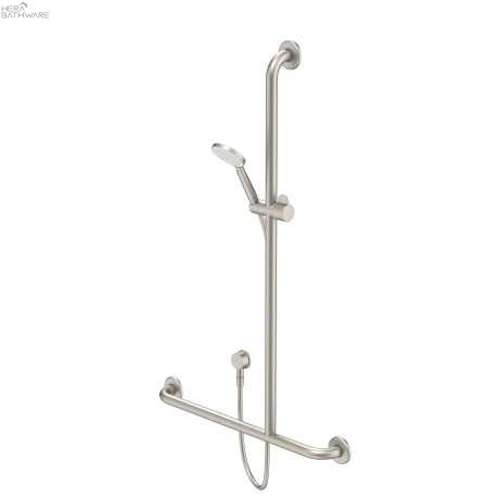 Caroma CARE SUPPORT ACCESSIBLE SHOWER SET WITH INVERTED T RAIL 481.51 at Hera Bathware