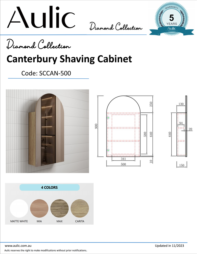 Canterbury Shaving Cabinet - Hera Bathware