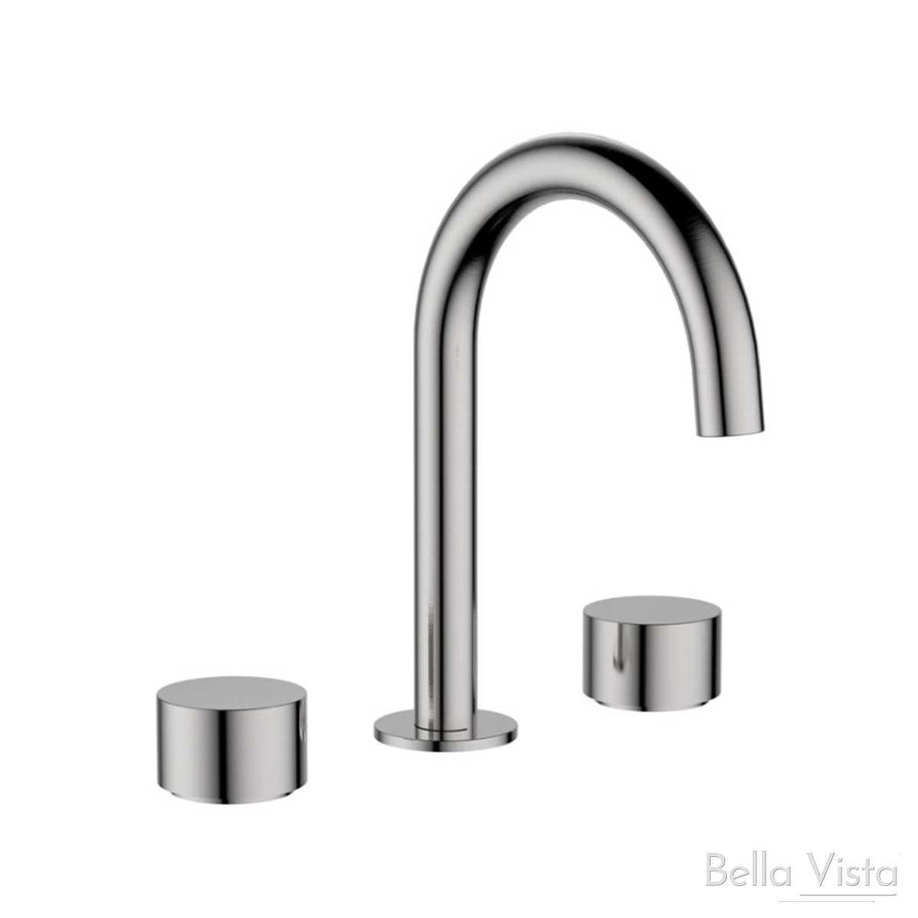 Bella Vista ‘Capri’ Simply Round Spindles and Spout - Basin - Brushed Gold / Chrome / Black / Nickel 423.63 at Hera Bathware