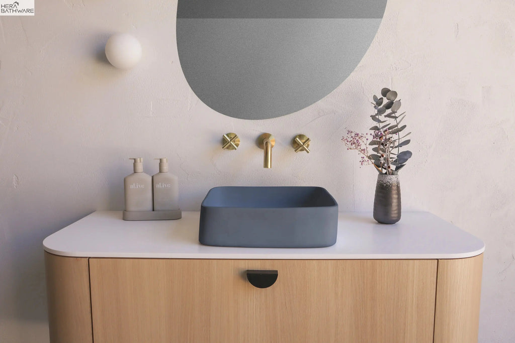 nood co. Cast Basin - Wall Hung (Copan Blue) | Hera Bathware