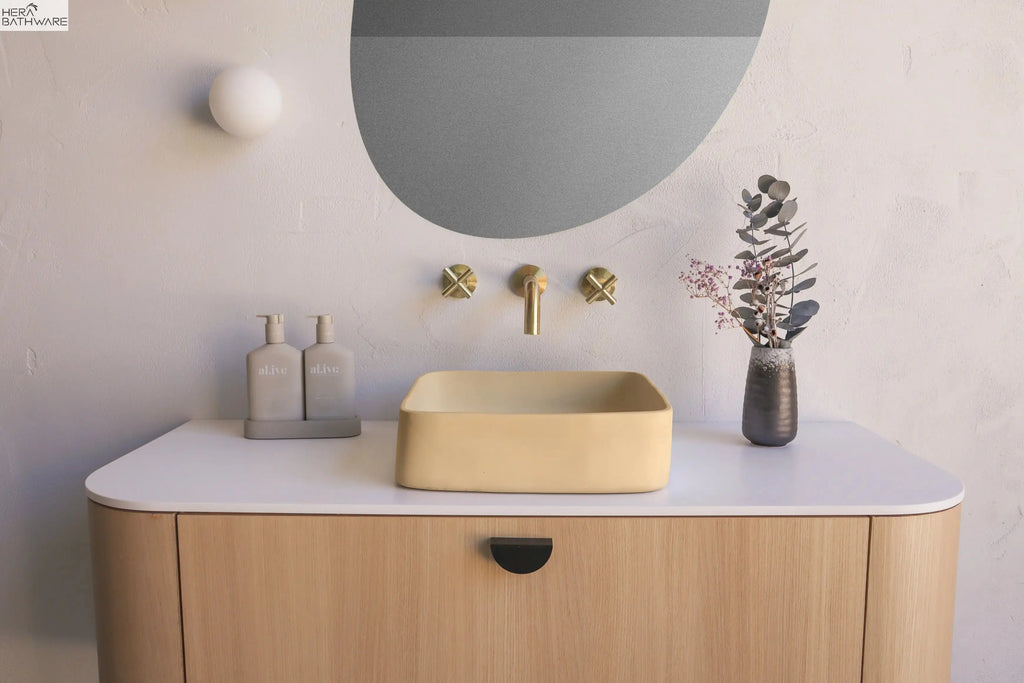 nood co. Cast Basin - Wall Hung (Custard) | Hera Bathware