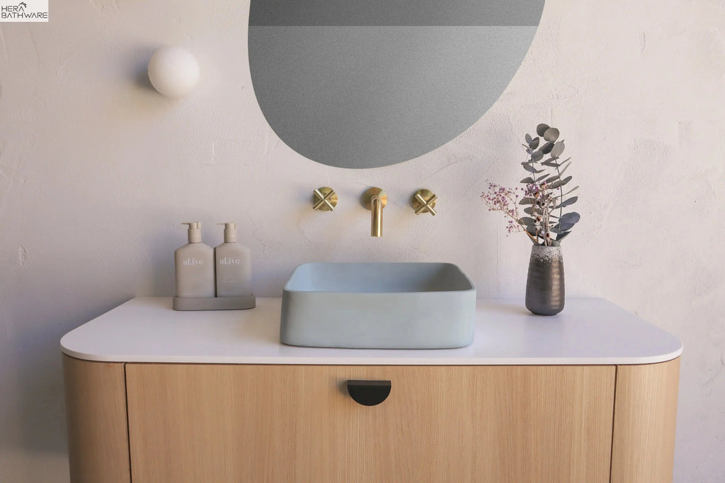 nood co. Cast Basin - Wall Hung (Powder Blue) | Hera Bathware