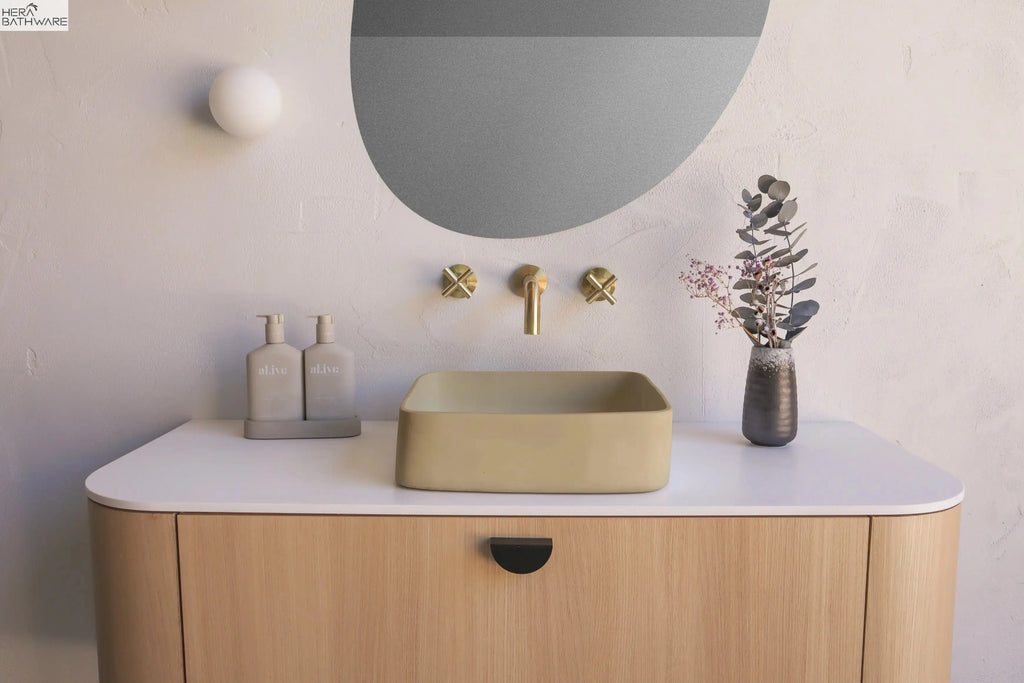 nood co. Cast Basin - Wall Hung (Sand) | Hera Bathware