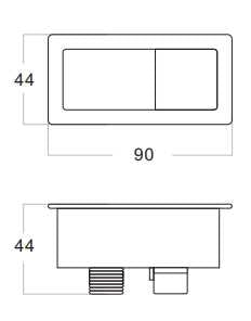 KDK Bathware Copy of Square Press Button Gloss Black  at Hera Bathware