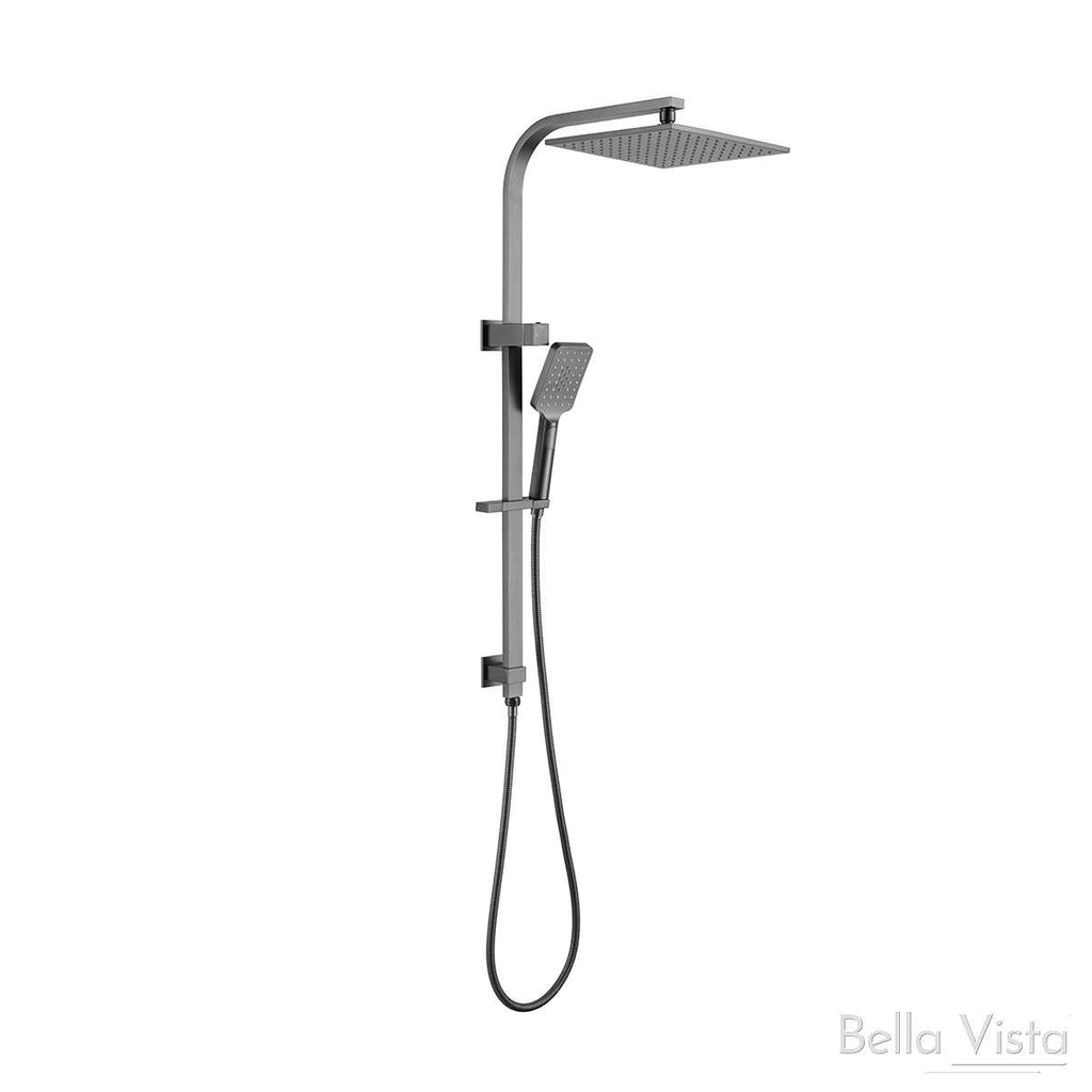 Bella-Vista Dual Shower Rail with Rain Fall Head - Square 0.00 at Hera Bathware