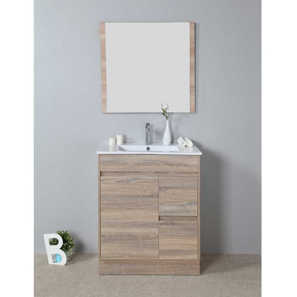 Aulic Grace Timber Look Free Standing Vanity 750mm Drawers on Right 725.00 at Hera Bathware