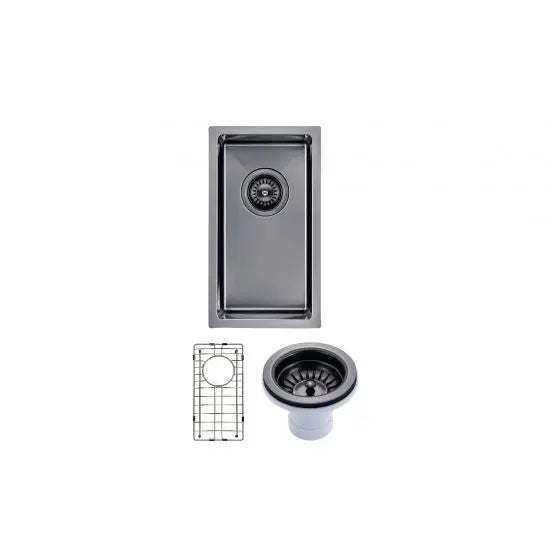 Hera Bathware Gun Metal Grey 250x450x215mm 1.2mm Handmade Top/Undermount Single Bowl Kitchen Sink 559.30 at Hera Bathware