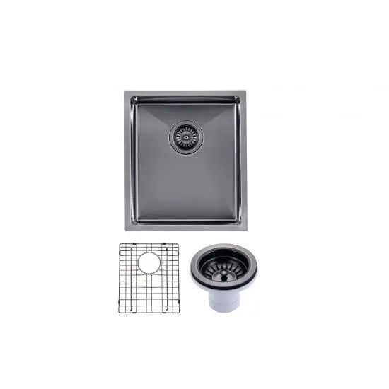 Hera Bathware Gun Metal Grey 390x450x215mm 1.2mm Handmade Top/Undermount Single Bowl Kitchen Sink 559.30 at Hera Bathware