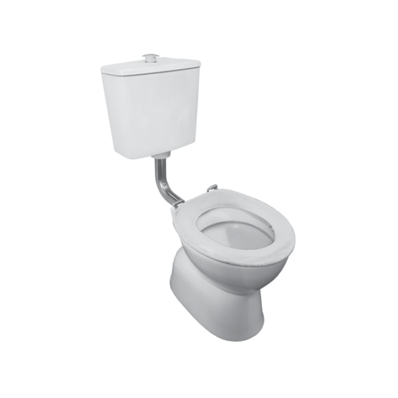 Johnson Suisse Features & Benefits Assist toilet suite with vitreous china cistern Assist height concealed S Trap pedestal pan Set out 310mm White single flap seat with lateral stabilisers Raised flush button (Chrome) WELS 4 Star 3.5L/flush 1419.00 at Hera Bathware