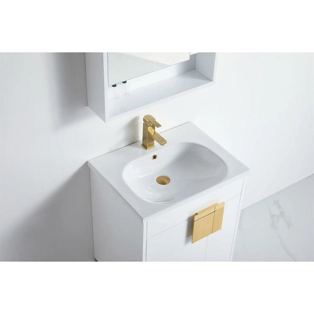 BNK Jasmine White Bathroom Vanity with Unique Square Handle 599.00 at Hera Bathware