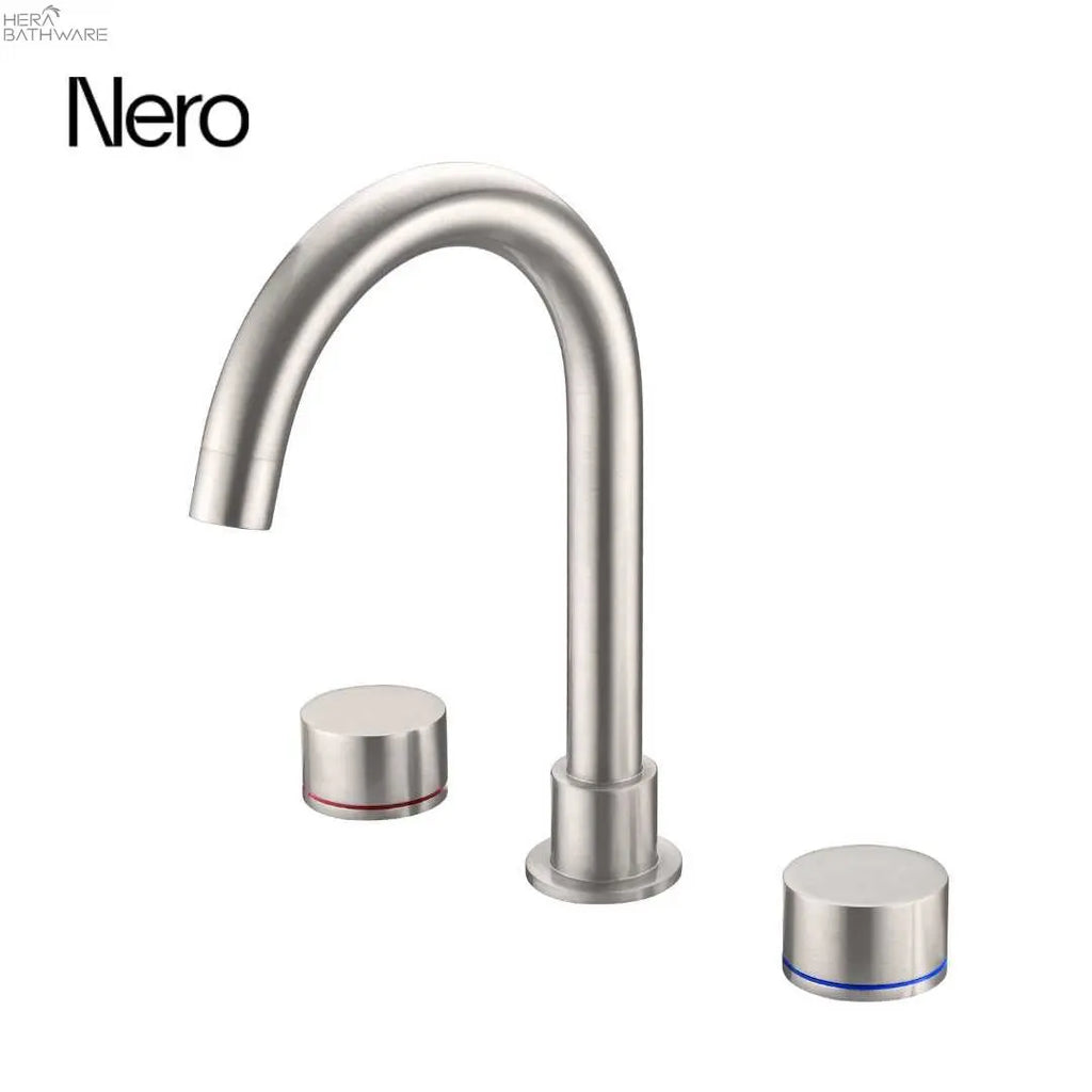 Nero KARA Basin Set - Brushed Nickel  at Hera Bathware