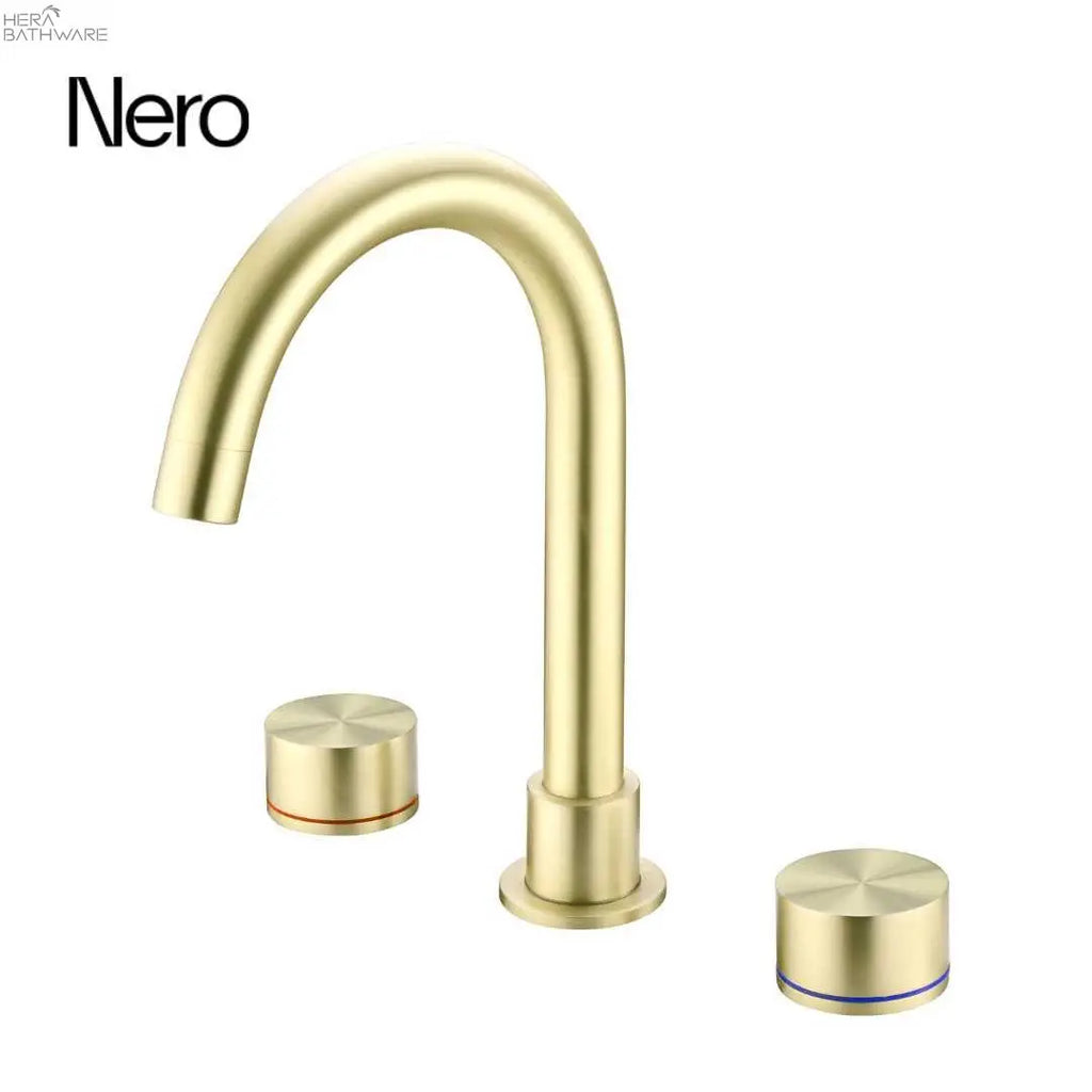 Nero KARA Basin Set - Brushed Gold  at Hera Bathware