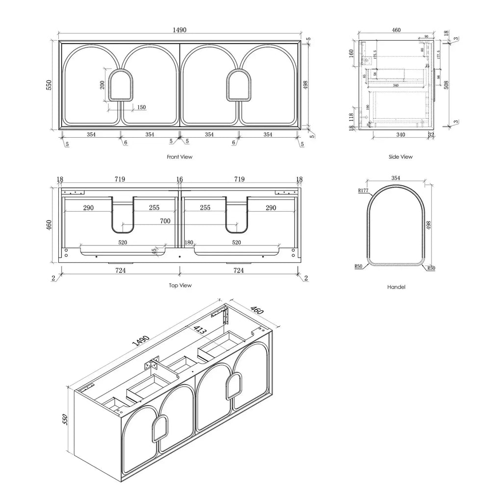 Otti LAGUNA 1500mm American Oak Vanity | Hera Bathware